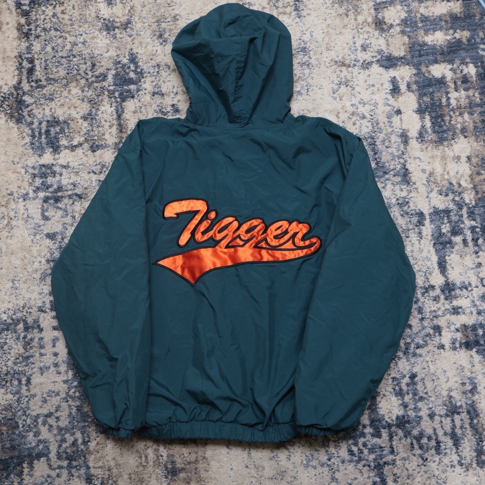 Vintage The Disney Store Tigger Green Full Zip Embroidered Jacket Large Varsity